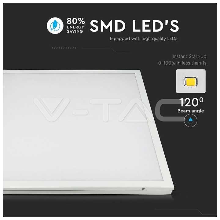 Panou LED 40W 4000lm aplicabil 60cm x 60cm 6500K alb rece IP20 V-TAC