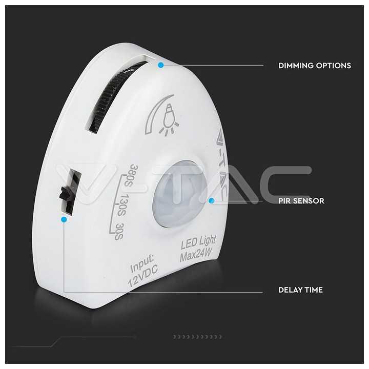 Kit banda LED cu senzor de miscare pentru iluminat pat 3000K (DOUBLE) 2m 260lm IP20 V-TAC