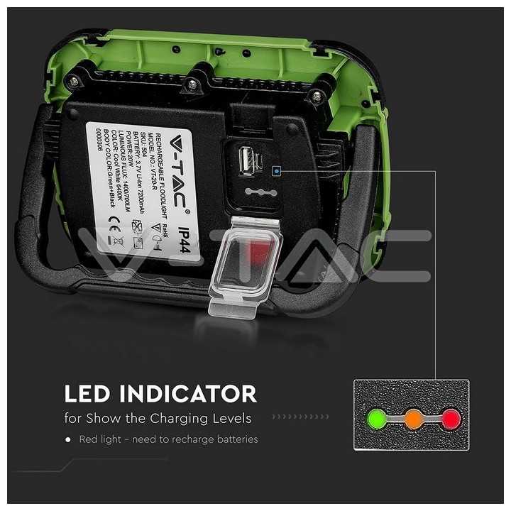 Reflector portabil 20W IP44 4000K 1400lm cip SAMSUNG V-TAC