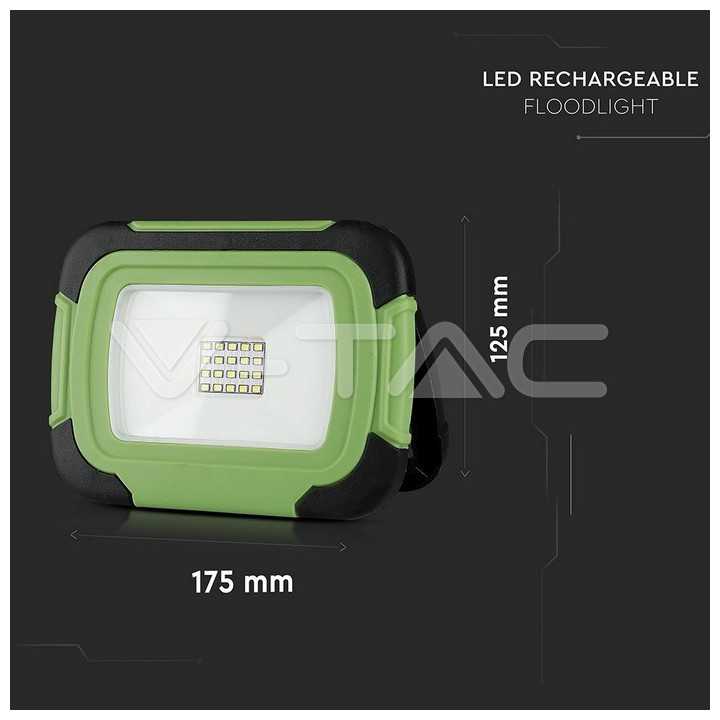 Reflector portabil 10W IP44 4000K 700lm cu functie S.O.S + USB cip SAMSUNG V-TAC