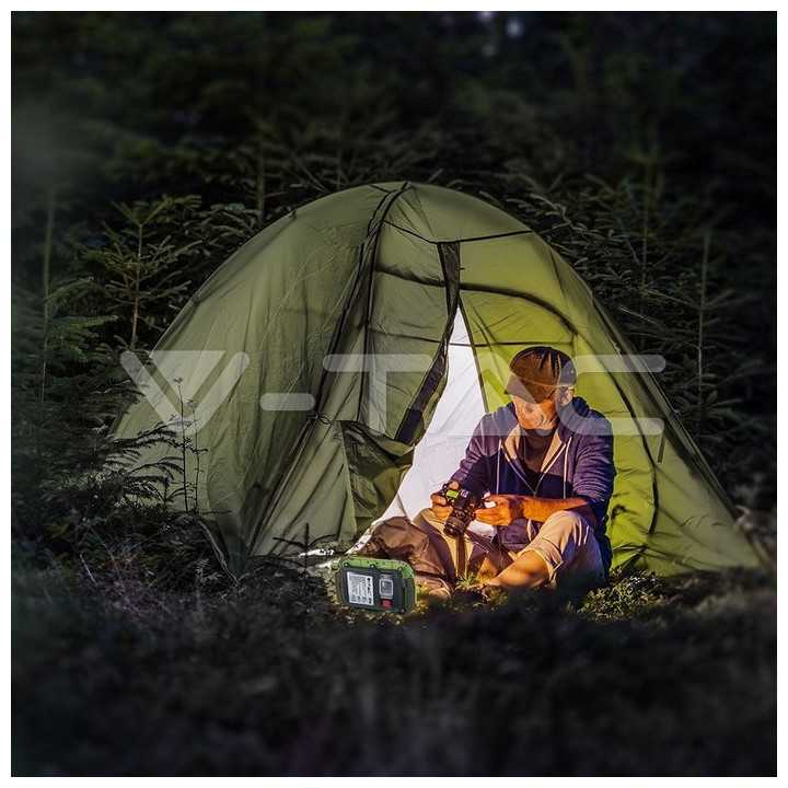 Reflector portabil 10W IP44 4000K 700lm cu functie S.O.S + USB cip SAMSUNG V-TAC