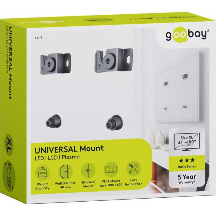 Kit de montare suport de perete pentru TV ecran 37"-70" interfata de montare pana la 800 x 600 mm Goobay