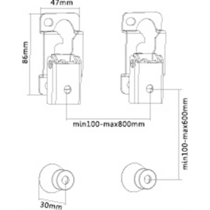Kit de montare suport de perete pentru TV ecran 37"-70" interfata de montare pana la 800 x 600 mm Goobay