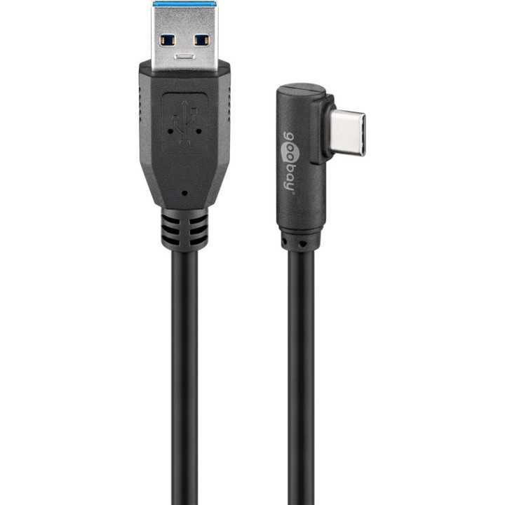 Cablu USB type C unghi 90 grade la USB A 3.0 2m Goobay