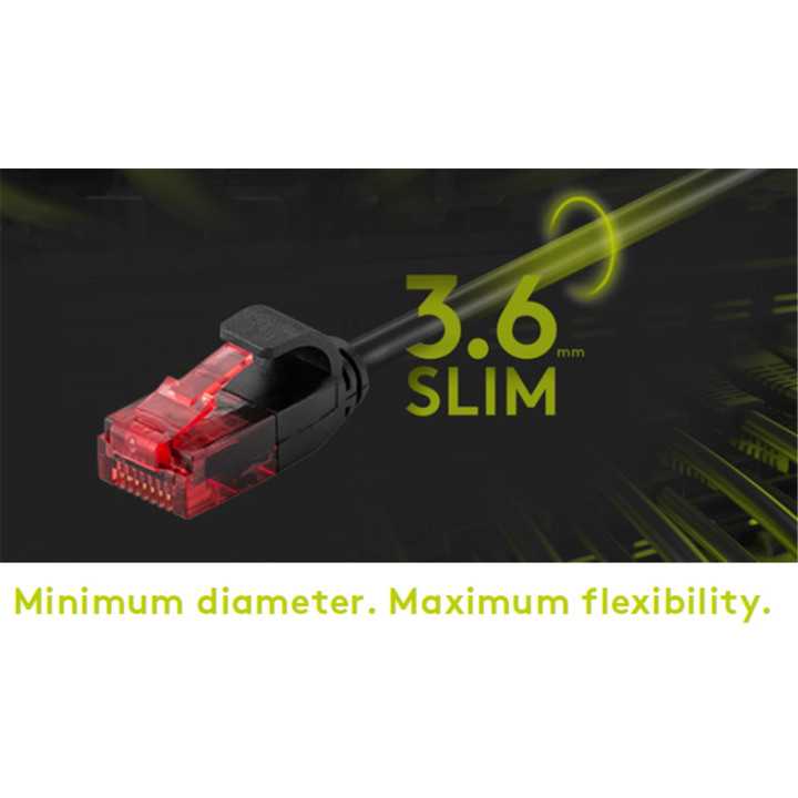 Cablu UTP Cat6 slim 3.6mm RJ45 mufat 3m patchcord gri Goobay