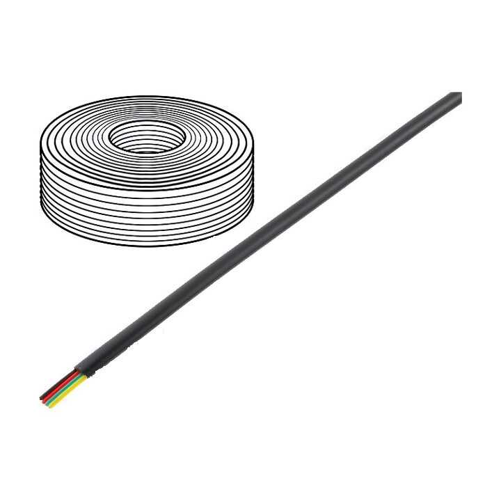 Cablu telefon 4 fire pentru telecomunicatii litat 4x28AWG negru -20/60C BQ CABLE