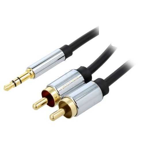 Cablu audio stereo Jack 3.5 mm - 2x RCA 1.5m ecranat aurit VENTION BCFBG