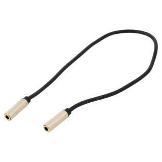 Cablu prelungire audio stereo Jack 3.5 mm mama-mama 0.3m aurit negru VENTION BFABY