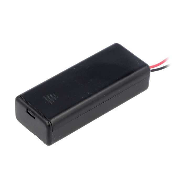 Suport baterii 2x AAA montare cu capac terminal cabluri 150mm KEYSTONE 2489