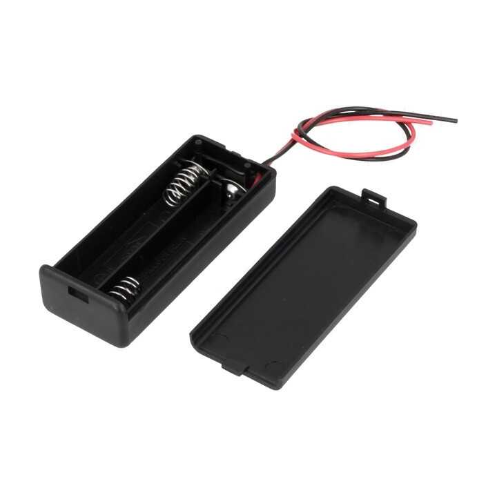 Suport baterii 2x AAA montare cu capac terminal cabluri 150mm COMF SBH-421-1A