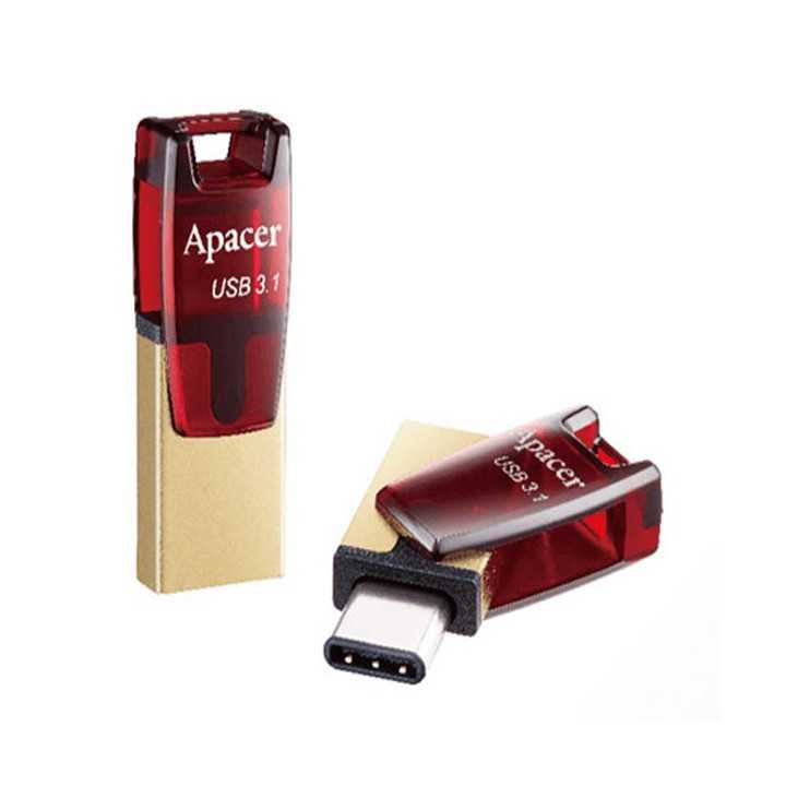 Memorie flash Apacer AH180 USB 3.2 - USB TYPE C 32GB OTG rosu AP32GAH180R-1
