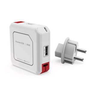 Hub mini USB 2.0 cu 4 porturi alb/rosu Allocacoc PowerUSB HUB