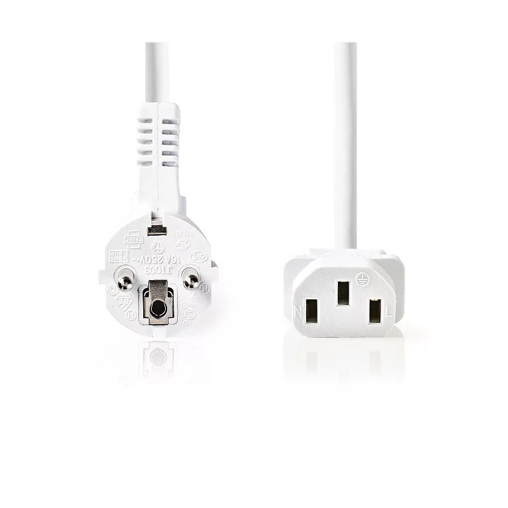 Cablu de alimentare PC Schuko tata cotit - IEC-320-C13 5m alb Nedis