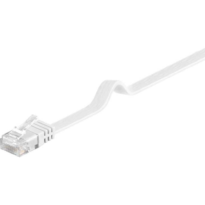 Cablu plat Cat6 UTP 7m 250MHz RJ45 cupru alb Goobay