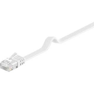 Cablu plat Cat6 UTP 10m 250MHz RJ45 cupru alb Goobay