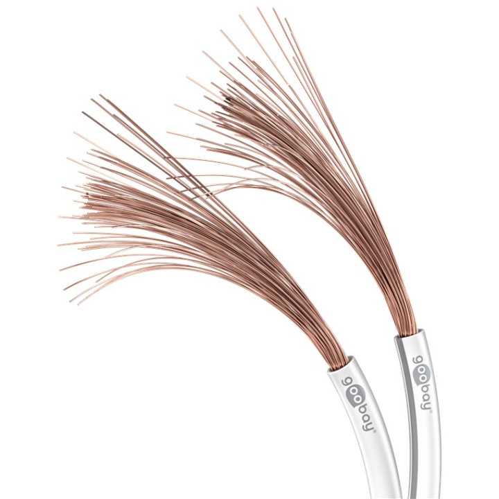Cablu difuzor alb 2x0.75mm OFC cupru fara oxigen Goobay