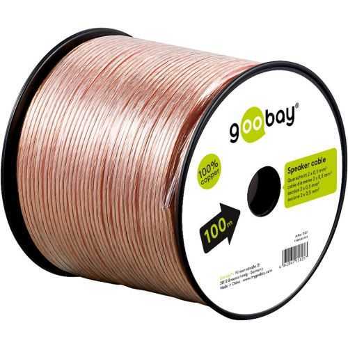 Cablu difuzor transparent 2x0.5mm cupru OFC cupru fara oxigen Goobay
