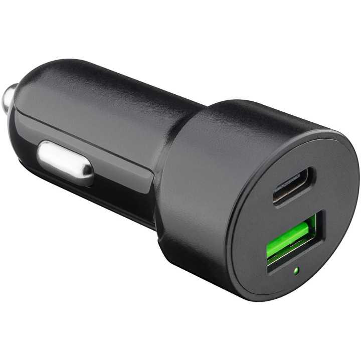 Incarcator 12-24V auto rapid dublu USB si USB type C PD 3A 48W Goobay