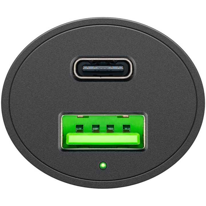 Incarcator 12-24V auto rapid dublu USB si USB type C PD 3A 48W Goobay