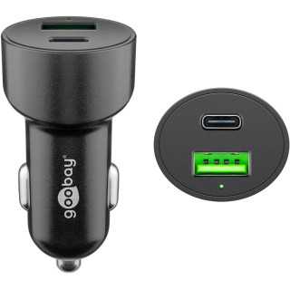 Incarcator 12-24V auto rapid dublu USB si USB type C PD 3A 48W Goobay