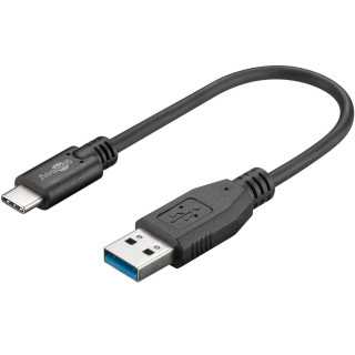 Cablu USB TYPE C - USB A 3.0 15cm sincronizare incarcare Super Speed 5Gbit/s cupru Goobay