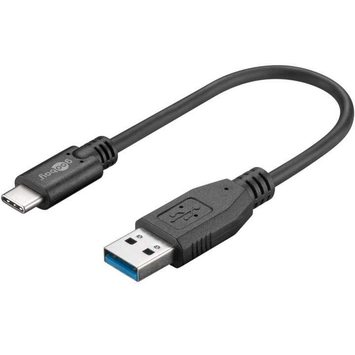 Cablu USB TYPE C - USB A 3.0 15cm sincronizare incarcare Super Speed 5Gbit/s cupru Goobay