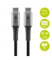 Cablu textil USB TYPE C tata-tata 0.5m 3A mufe metalice argintiu Goobay