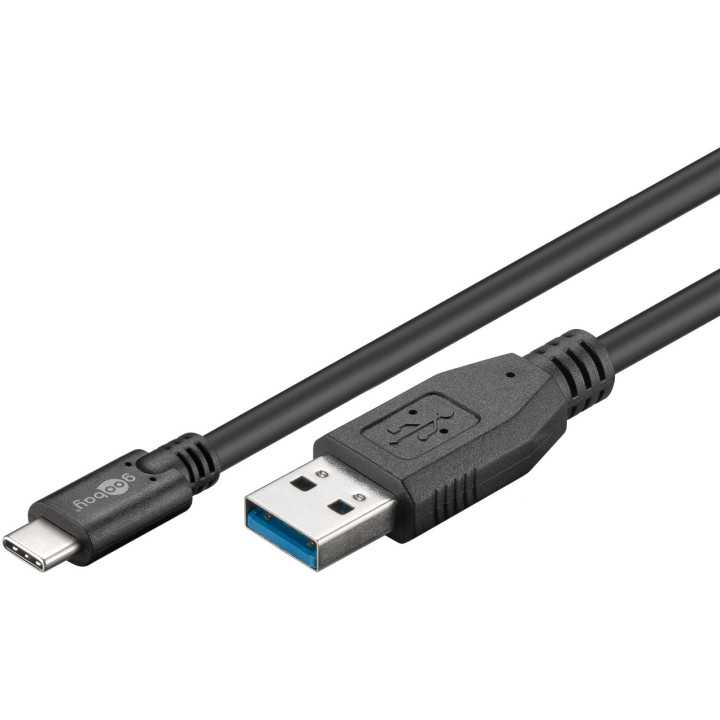 Cablu de incarcare si sincronizare USB 3.0 - USB TYPE C 2m 3A 15W negru Goobay