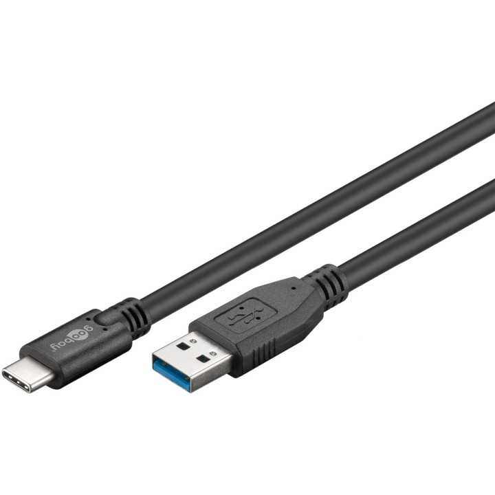 Cablu de incarcare si sincronizare USB 3.0 - USB TYPE C 3m 3A 15W negru Goobay