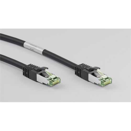 Cablu patchcord Cat8.1 SFTP 0.25m PiMF 2000MHz RJ45 cupru negru Goobay