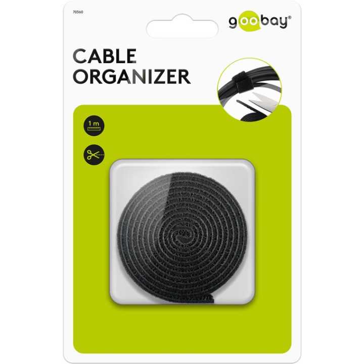 Set de gestionare fixare cabluri 1m negru Goobay
