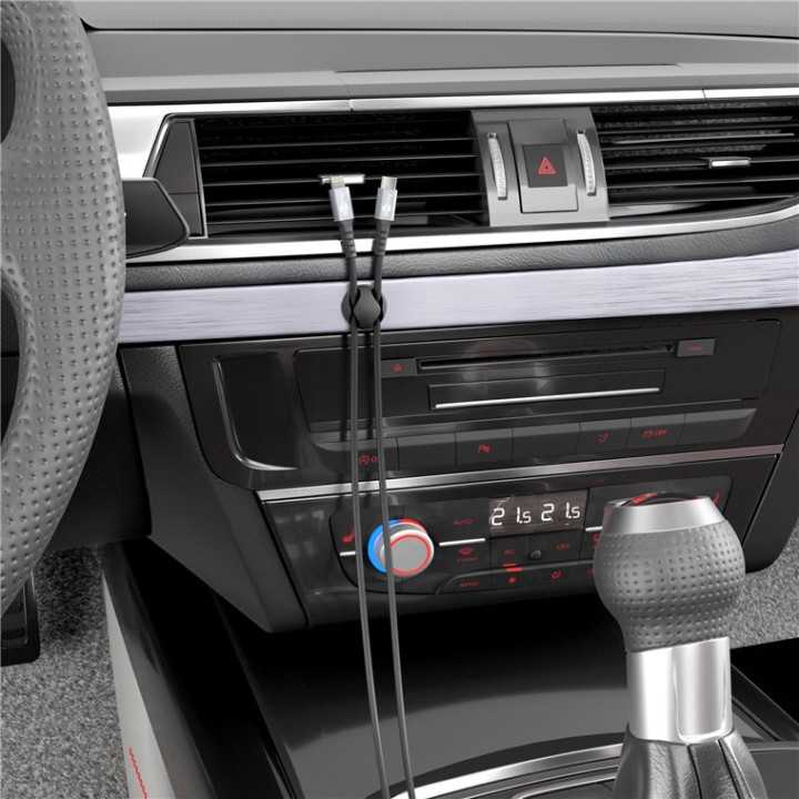 Organizatoare cabluri 6buc cu 2 sloturi negru Goobay