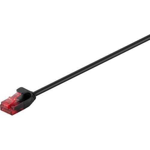 Cablu slim 3.6mm patchcord Cat6 UTP 0.25m negru 250MHz RJ45 cupru Goobay