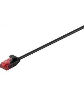 Cablu slim 3.6mm patchcord Cat6 UTP 1m negru 250MHz RJ45 cupru Goobay