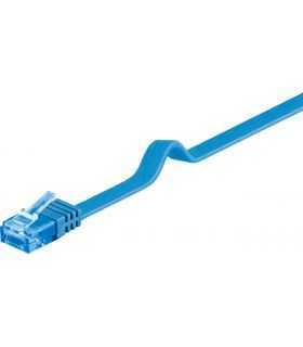 Cablu plat Cat6A UTP 0.5m 500MHz RJ45 cupru albastru Goobay
