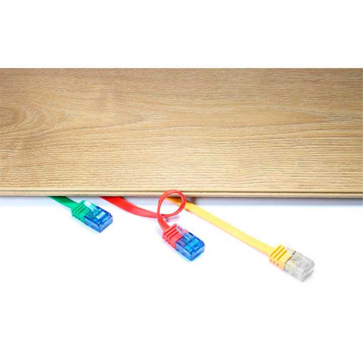Cablu plat Cat6A UTP 0.5m 500MHz RJ45 cupru albastru Goobay