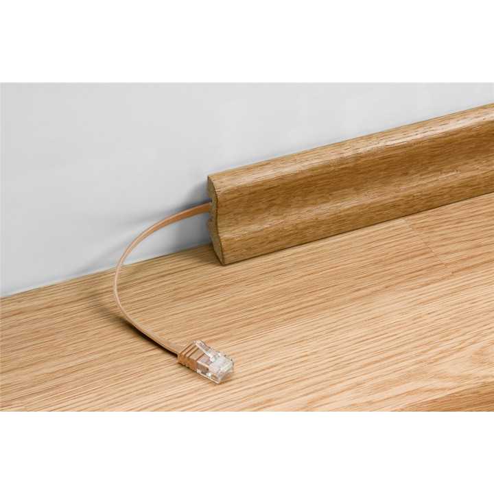 Cablu plat Cat6A UTP 0.5m 500MHz RJ45 cupru galben Goobay