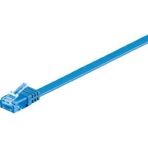 Cablu plat Cat6A UTP 1m 500MHz RJ45 cupru albastru Goobay
