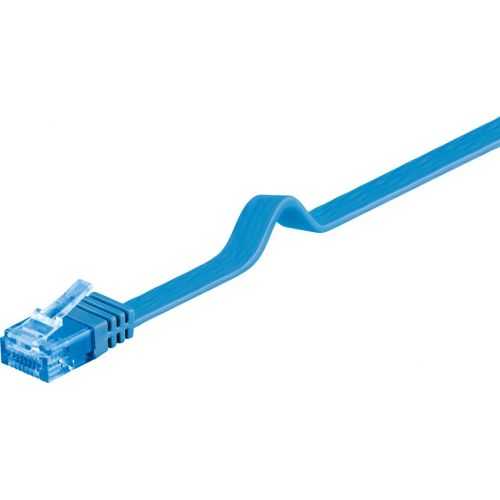 Cablu plat Cat6A UTP 3m 500MHz RJ45 cupru albastru Goobay