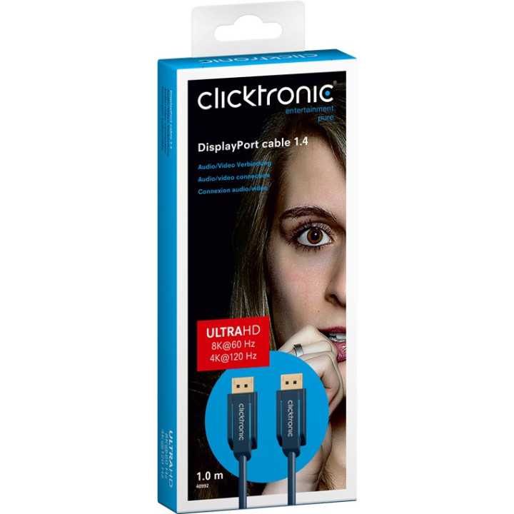 Cablu Profesional 1m DisplayPort v1.4 4K 120Hz 8K 60Hz AWG28 Clicktronic