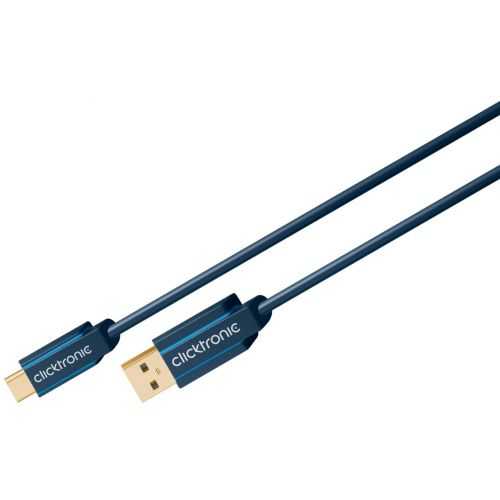 Cablu Profesional 0.5m USB TYPE C - USB 3.0 4.5W SuperSpeed 5Gbit/s OFC cupru aurit Clicktronic