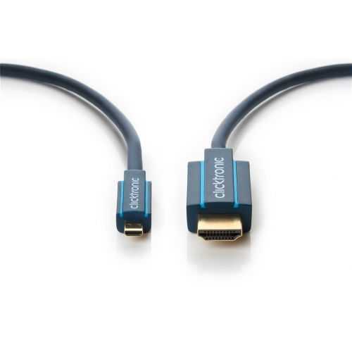 Cablu Profesional 1m micro HDMI - HDMI Ultra HD 4K 60Hz cu Ethernet OFC AWG32 aurit Clicktronic