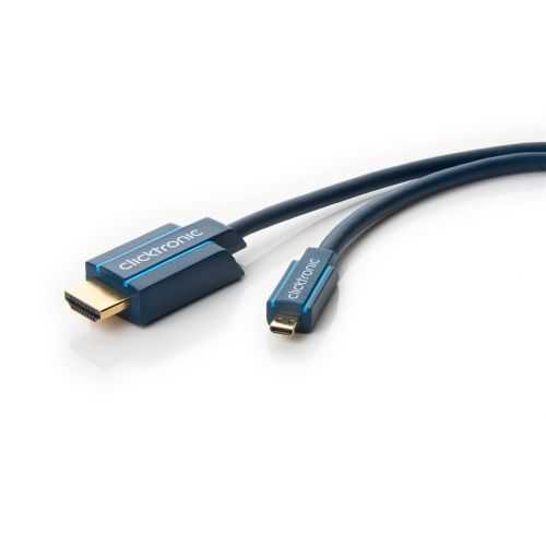Cablu Profesional 2m micro HDMI - HDMI Ultra HD 4K 60Hz cu Ethernet OFC AWG32 aurit Clicktronic