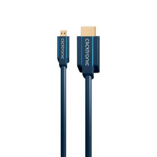 Cablu Profesional 3m micro HDMI - HDMI Ultra HD 4K 60Hz cu Ethernet OFC AWG32 aurit Clicktronic