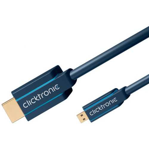 Cablu Profesional 3m micro HDMI - HDMI Ultra HD 4K 60Hz cu Ethernet OFC AWG32 aurit Clicktronic