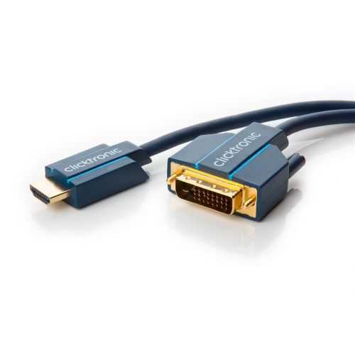 Cablu Profesional 7.5m HDMI - DVI 24+1 Ultra HD 4K 60Hz cupru AWG28 aurit Clicktronic