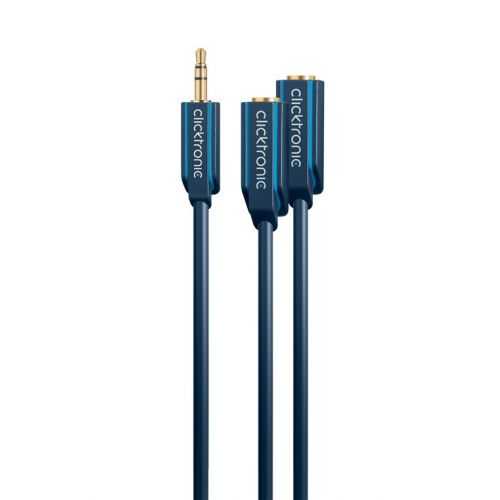 Cablu adaptor Profesional splitter Jack 3.5 mm x2 OFC cupru ecranat 10cm Clicktronic