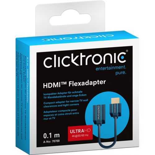Adaptor prelungitor HDMI mama-tata 10cm OFC cupru 3D Ultra HD 4K 60Hz Clicktronic