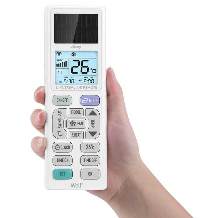Telecomanda universala pentru aparate de aer conditionat Well Homy cu panou solar