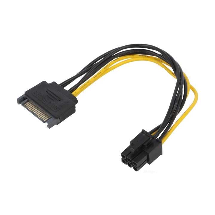 Cablu de alimentare PCI-E 6pin mama - SATA tata 0.15m pentru placa video AKYGA AK-CA-30
